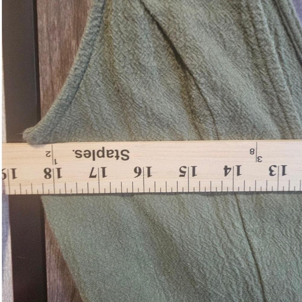 Polagram Women's Sz M Sage Green Organic Cotton Wide Leg Jumpsuit #401 - Picture 4 of 6